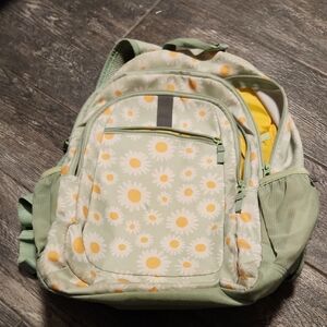 Cat & Jack Daisy Print Kids Backpack - Green and Yellow